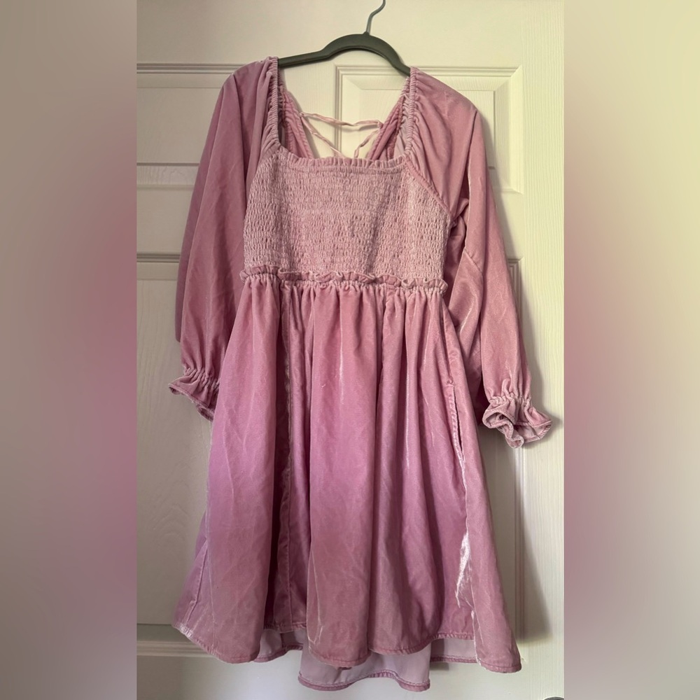 Free People Daphne Velvet Sleeve mini Dress